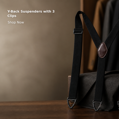 1.5-Inch Y-Back Suspenders with 3 Clips