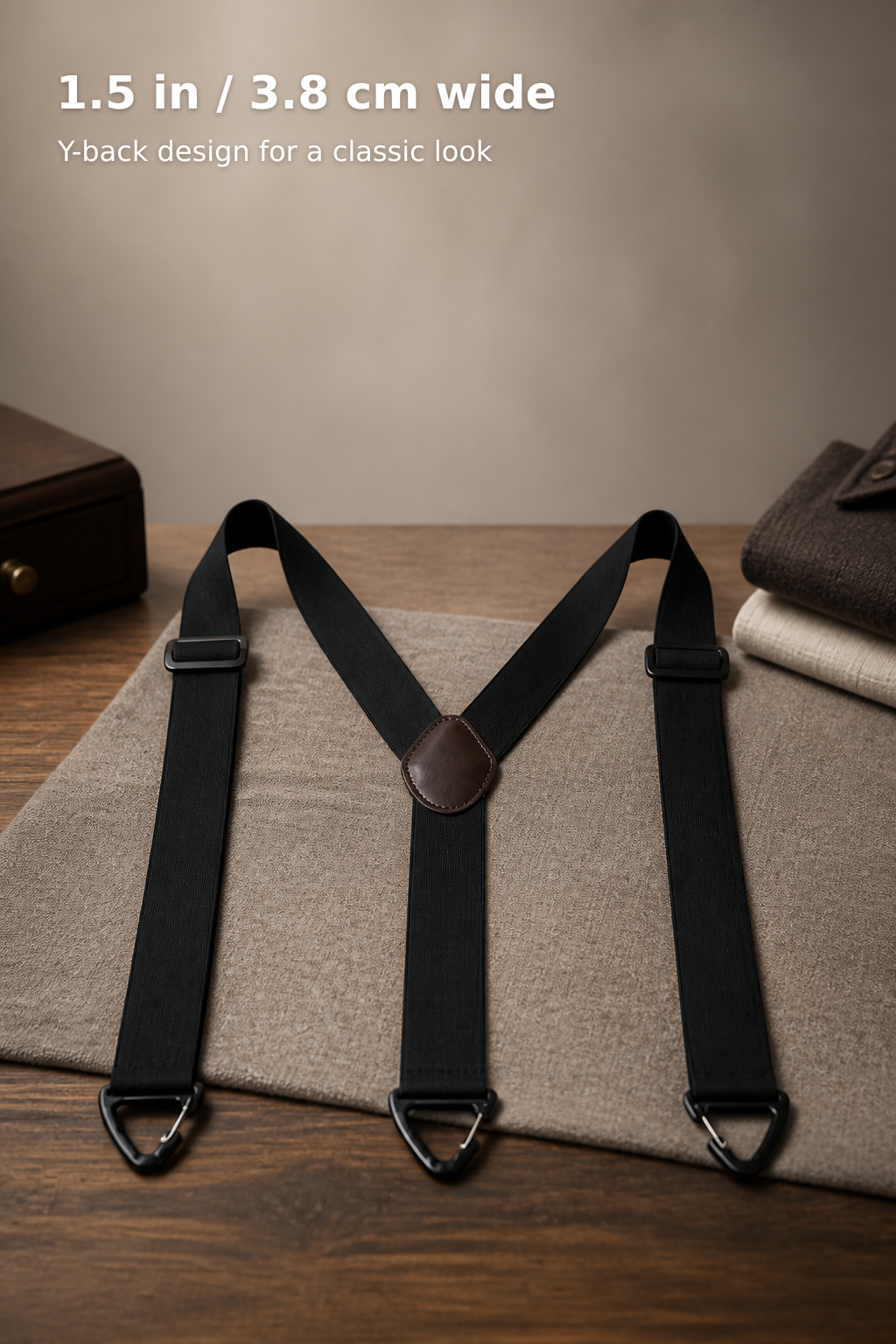 1.5-Inch Y-Back Suspenders with 3 Clips