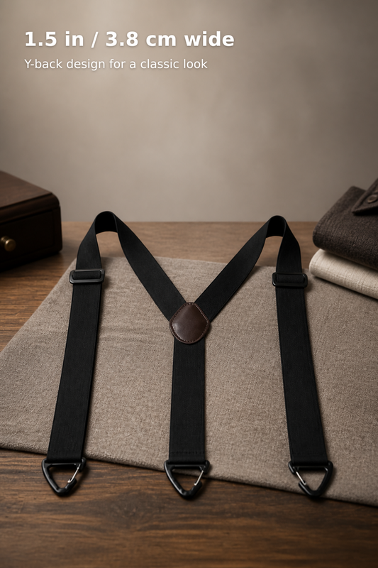 1.5-Inch Y-Back Suspenders with 3 Clips