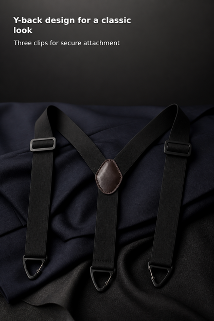 1.5-Inch Y-Back Suspenders with 3 Clips
